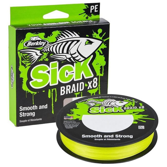 Fir Textil Berkley Sick Braid, HV Yellow, 150m, 0.08mm, 6kg