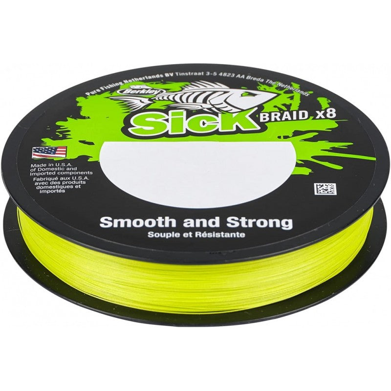 Fir Textil Berkley Sick Braid, HV Yellow, 150m, 0.10mm, 7.5kg