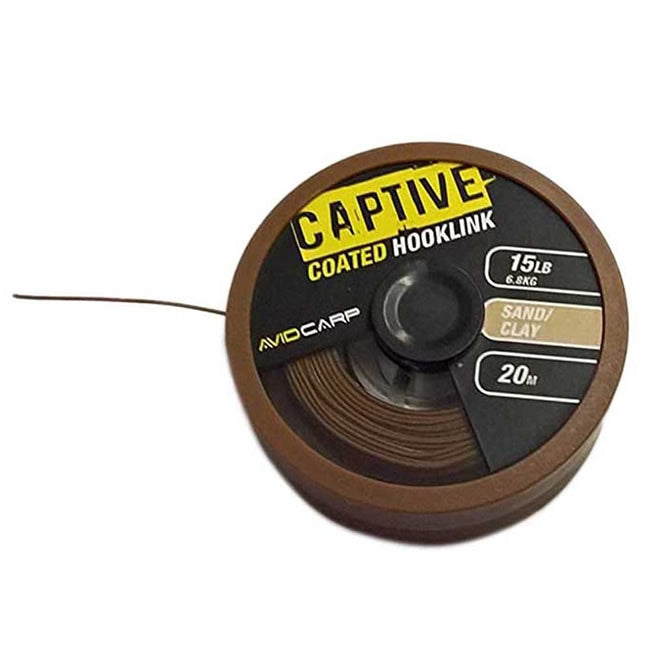 Fir Textil Cu Camasa Avid Carp Captive Coated Hooklink 20m Maro