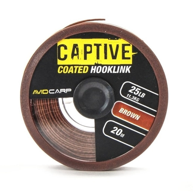 Fir Textil Cu Camasa Avid Carp Captive Coated Hooklink 20m Maro