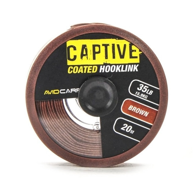 Fir Textil Cu Camasa Avid Carp Captive Coated Hooklink 20m Maro