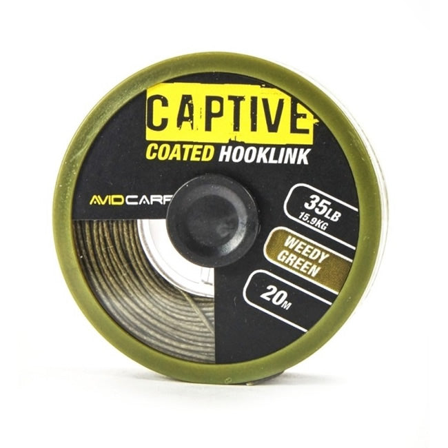 Fir Textil Cu Camasa Avid Carp Captive Coated Hooklink 20m Weedy Green