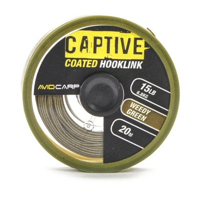 Fir Textil Cu Camasa Avid Carp Captive Coated Hooklink 20m Weedy Green