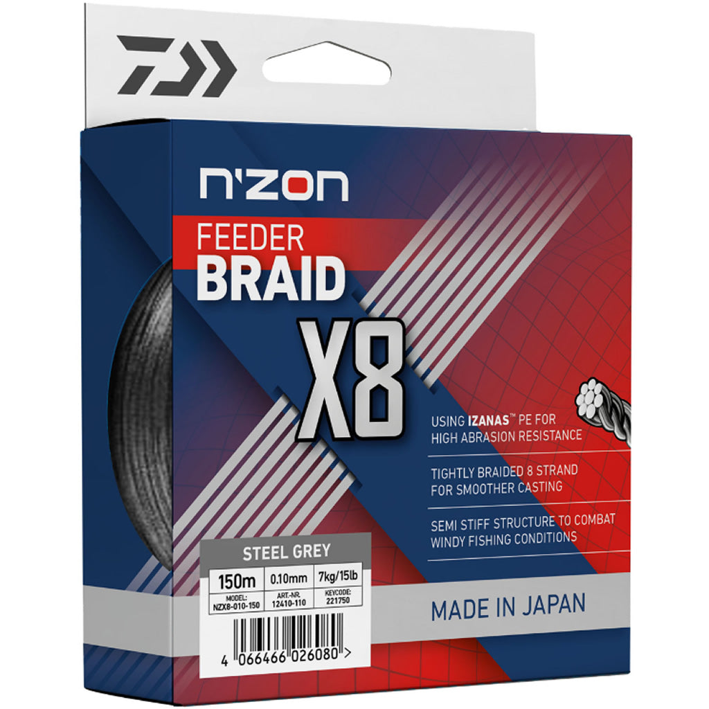 Fir Textil DAIWA N'Zone 8X Braid Steel Gray 150m
