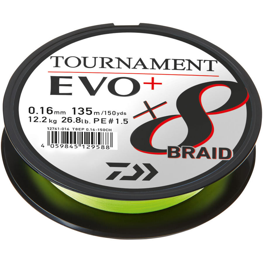 Fir Textil Daiwa Tournament 8x Braid EVO+ Chartreuse 135m