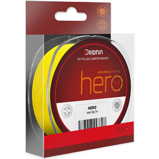 Fir Textil Delphin HERO 4 Galben Fluo, 0.16mm, 10.00kg, 117m