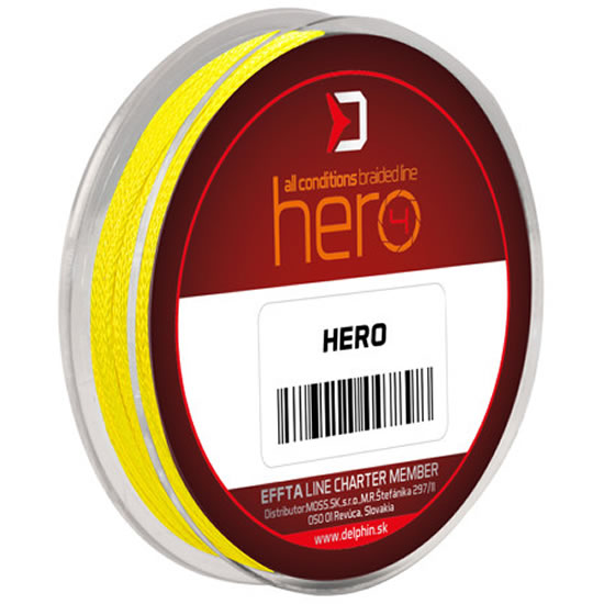 Fir Textil Delphin HERO 4 Galben Fluo, 0.40mm, 30.10kg, 10m