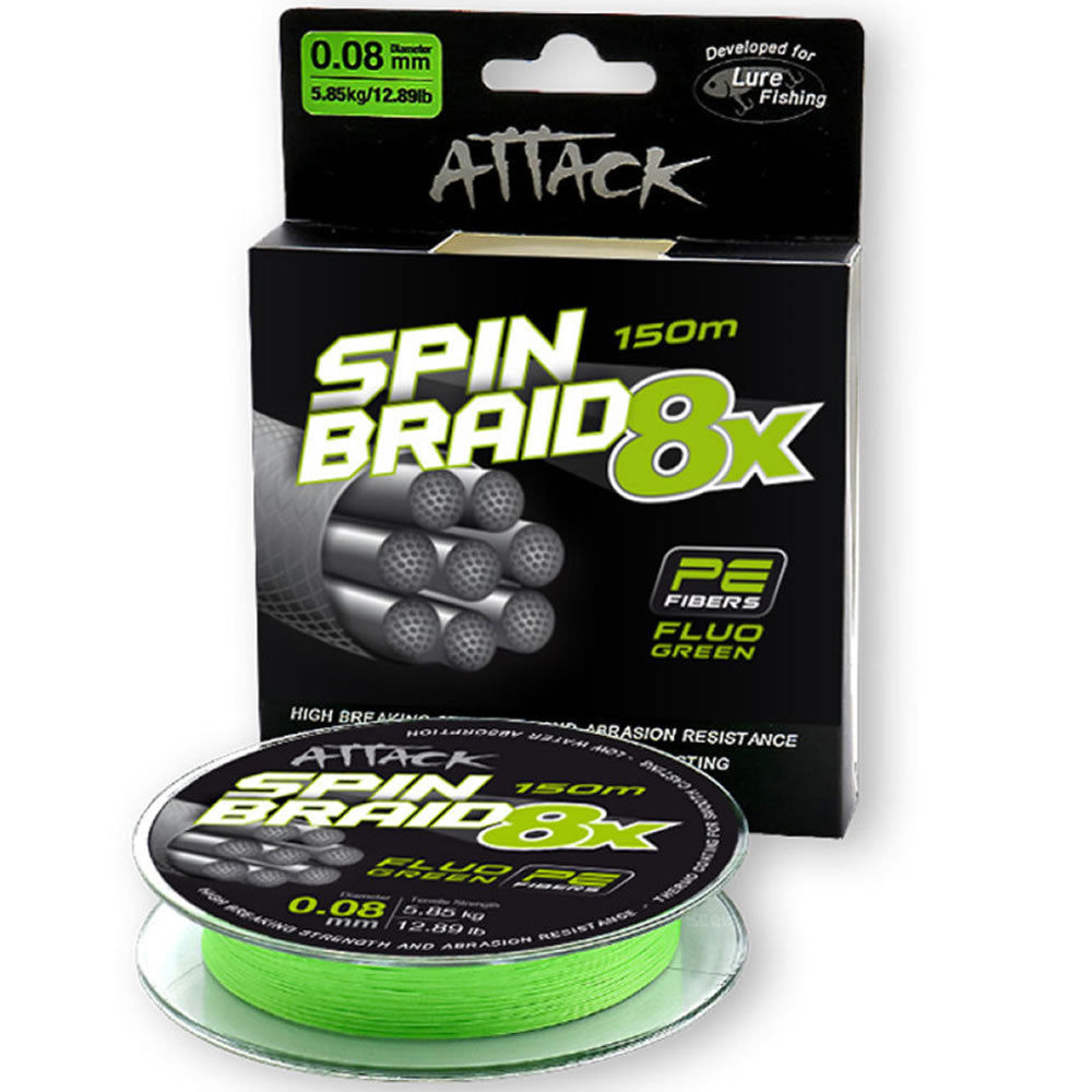 Fir Textil FORMAX Attack Spinbraid 8X Fluo Green 150m