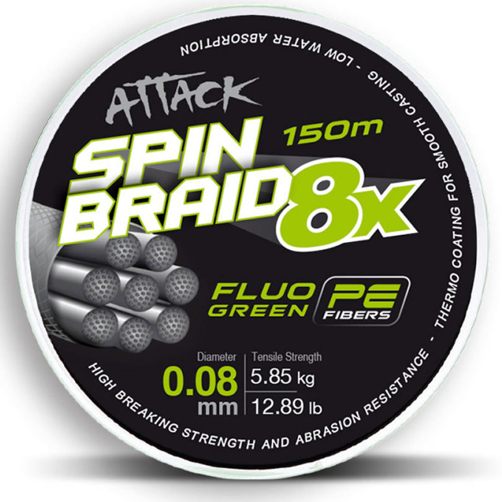 Fir Textil FORMAX Attack Spinbraid 8X Fluo Green 150m