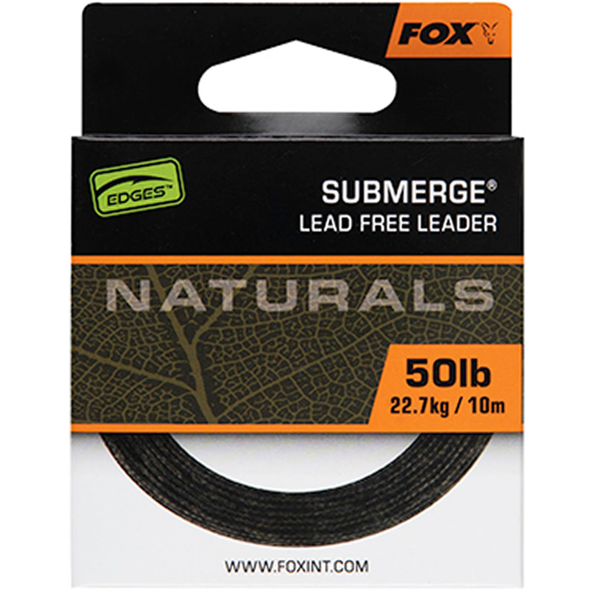 Fir Textil Fox Naturals Submerge Leader, 10m, 50lb/22.7kg