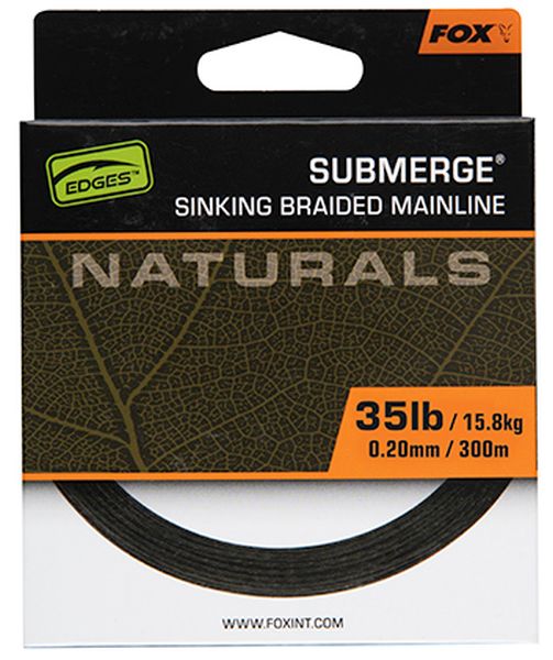 Fir Textil Fox Submerge Naturals Sinking Braid, Black, 29.5kg, 65lbs, 0.38mm, 600m