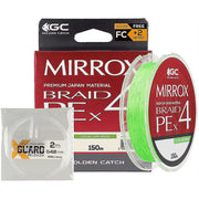 Fir Textil GOLDEN CATCH Mirrox PE X4, Lime Green, 150m, 0.18mm, 6.5kg