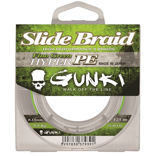 Fir Textil GUNKI Slide Braid 125m Fluo Green