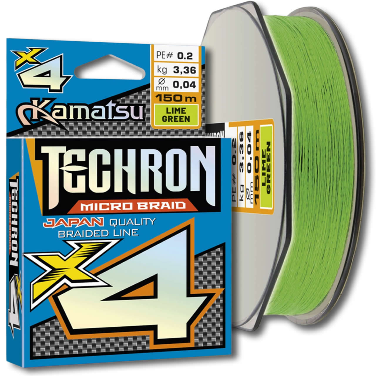 Fir Textil KAMATSU Techron Micro Braid X4 Lime Green 150m