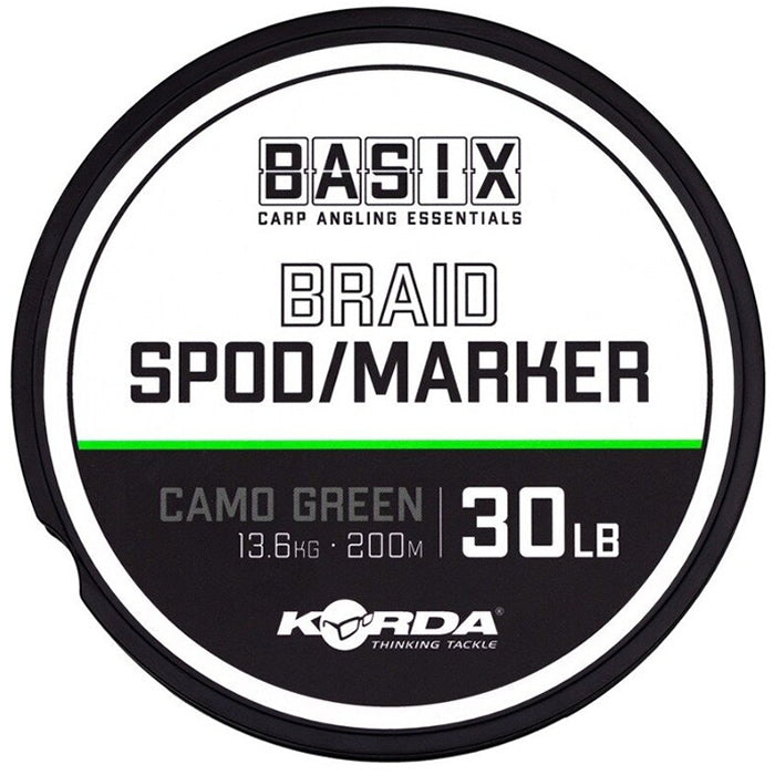 Fir Textil KORDA Basix Spod / Marker Braid, Green, 13.60kg, 200m