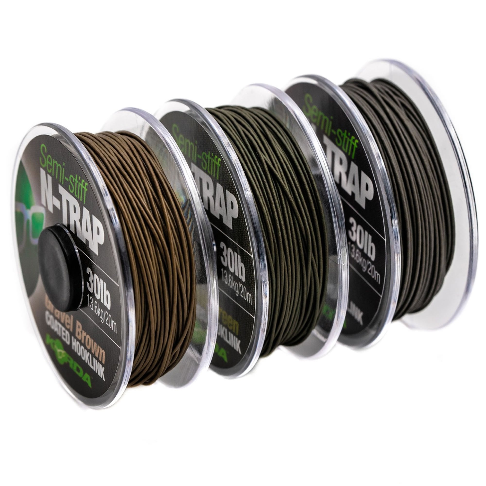 Fir Textil KORDA N-Trap Semi Stiff, Gravel Brown, 20lbs, 20m