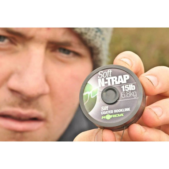 Fir Textil KORDA N-Trap Soft Coated, Weedy Green, 15lbs, 20m