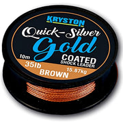 Fir Textil KRYSTON Quicksilver Gold Coated Shock Leader, Brown, 10m, 45lb/20.41kg