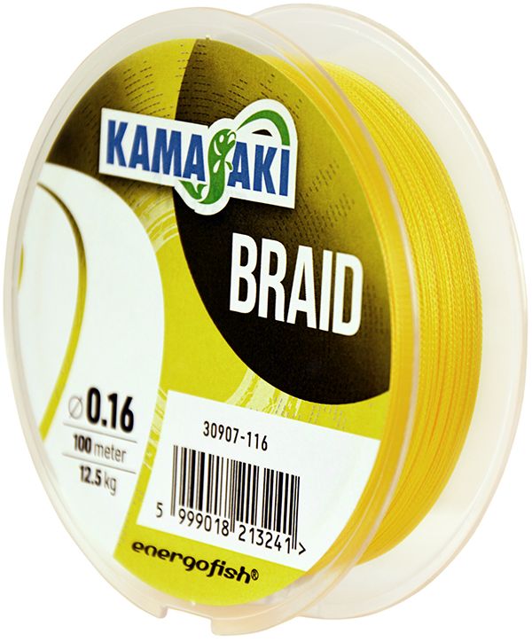 Fir Textil Kamasaki Braid, Yellow, 13.5kg, 0.16mm, 100m 