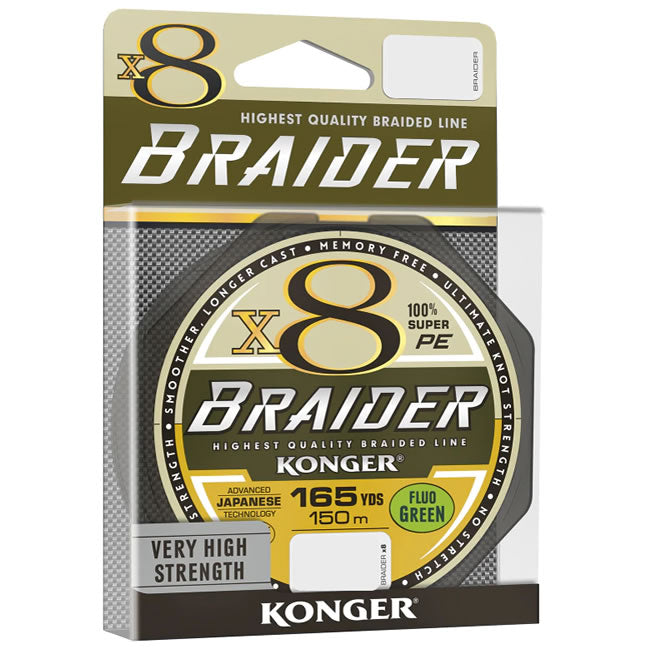 Fir Textil Konger Braider X8 Green Fluo 150m