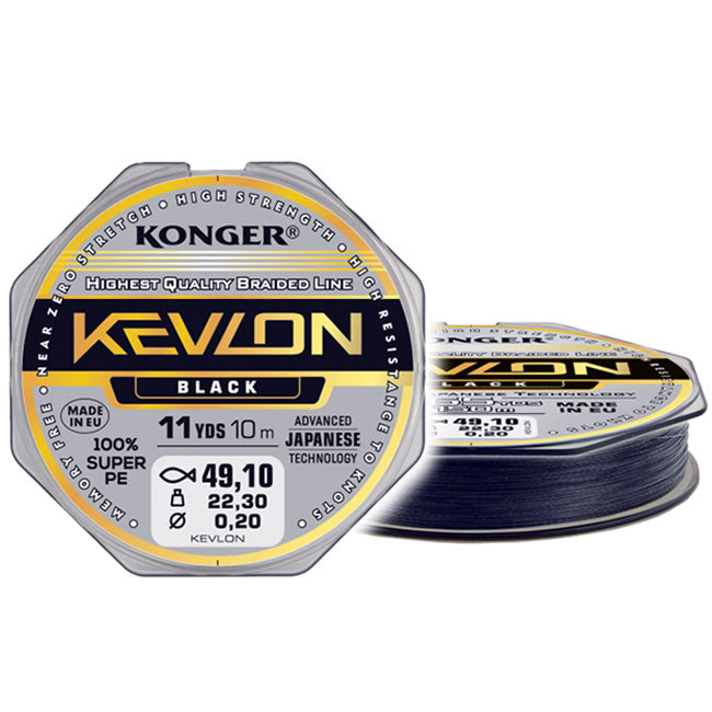 Fir Textil Konger Rigging Line Kevlon X4 Black 10m