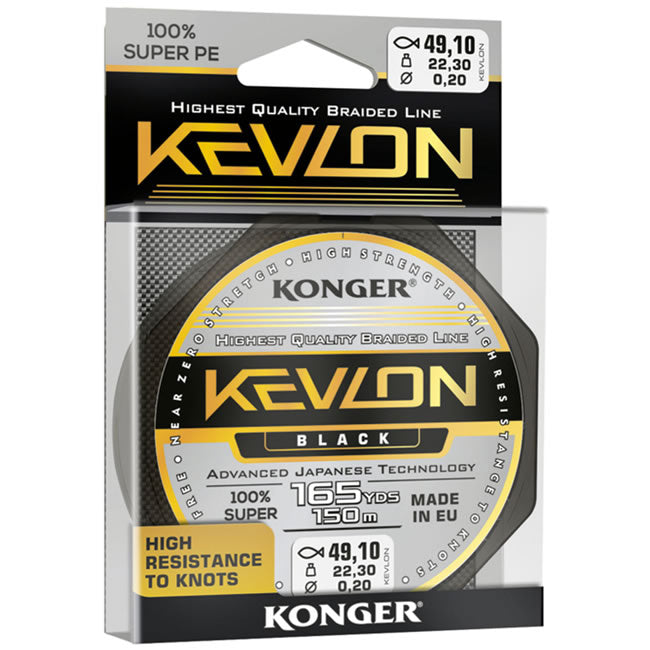 Fir Textil Konger Rigging Line Kevlon X4 Black 10m