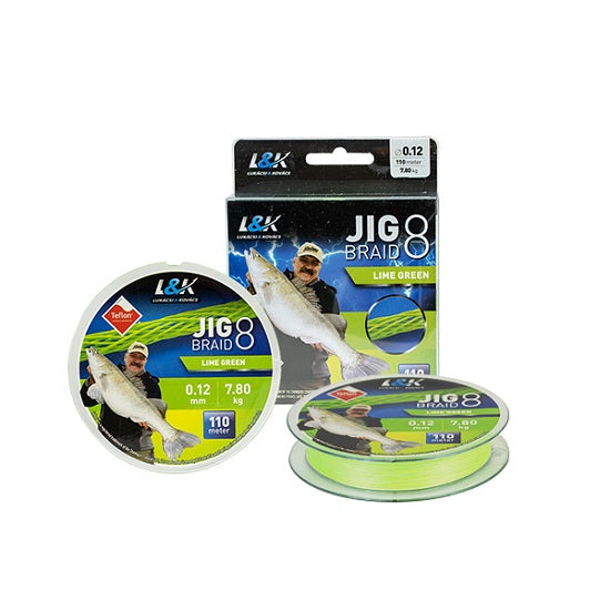 Fir Textil L&amp;K Jig 8 Braid Lime Green 110m