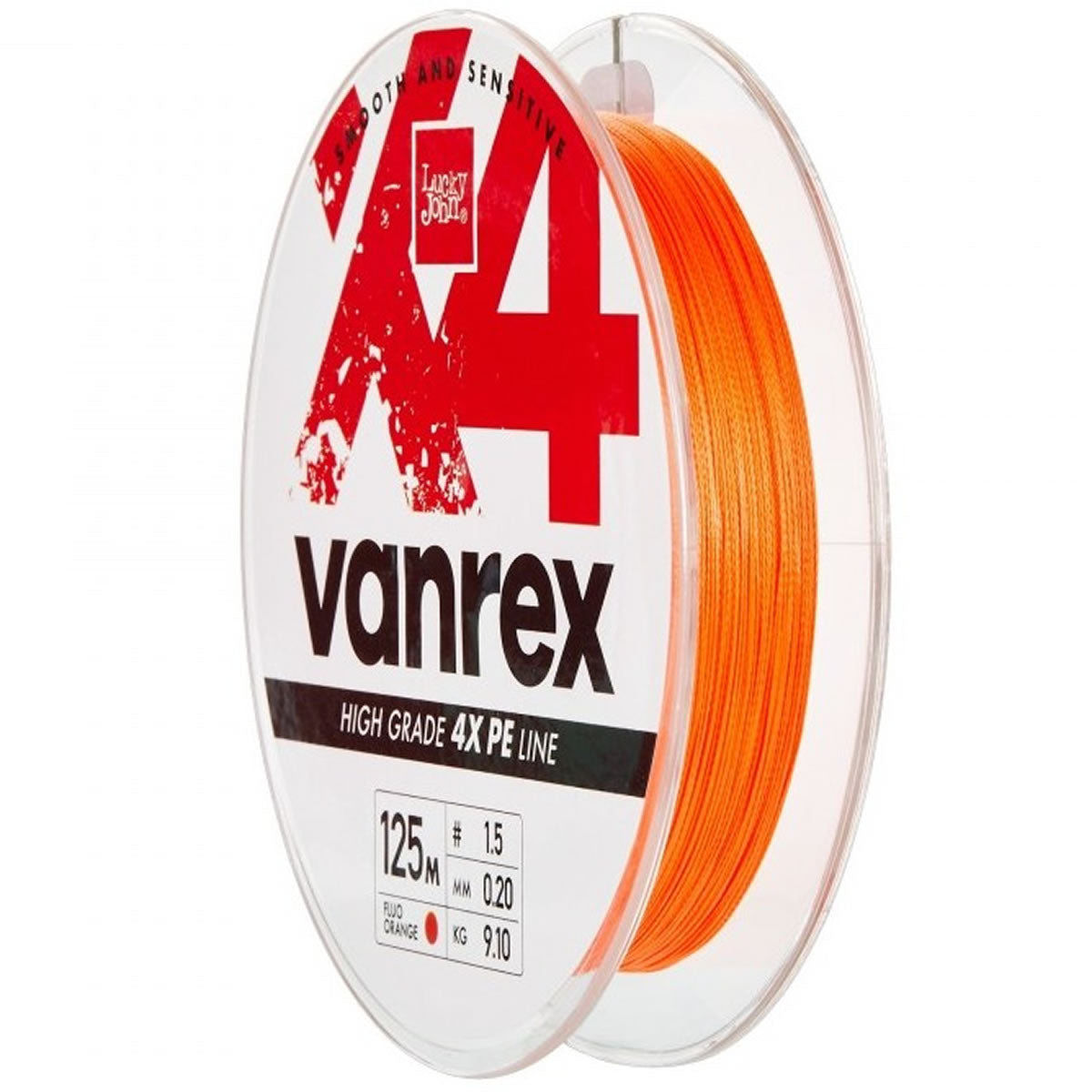 Fir Textil Lucky John Vanrex Micro Game X4 Braid Fluo Orange 125m