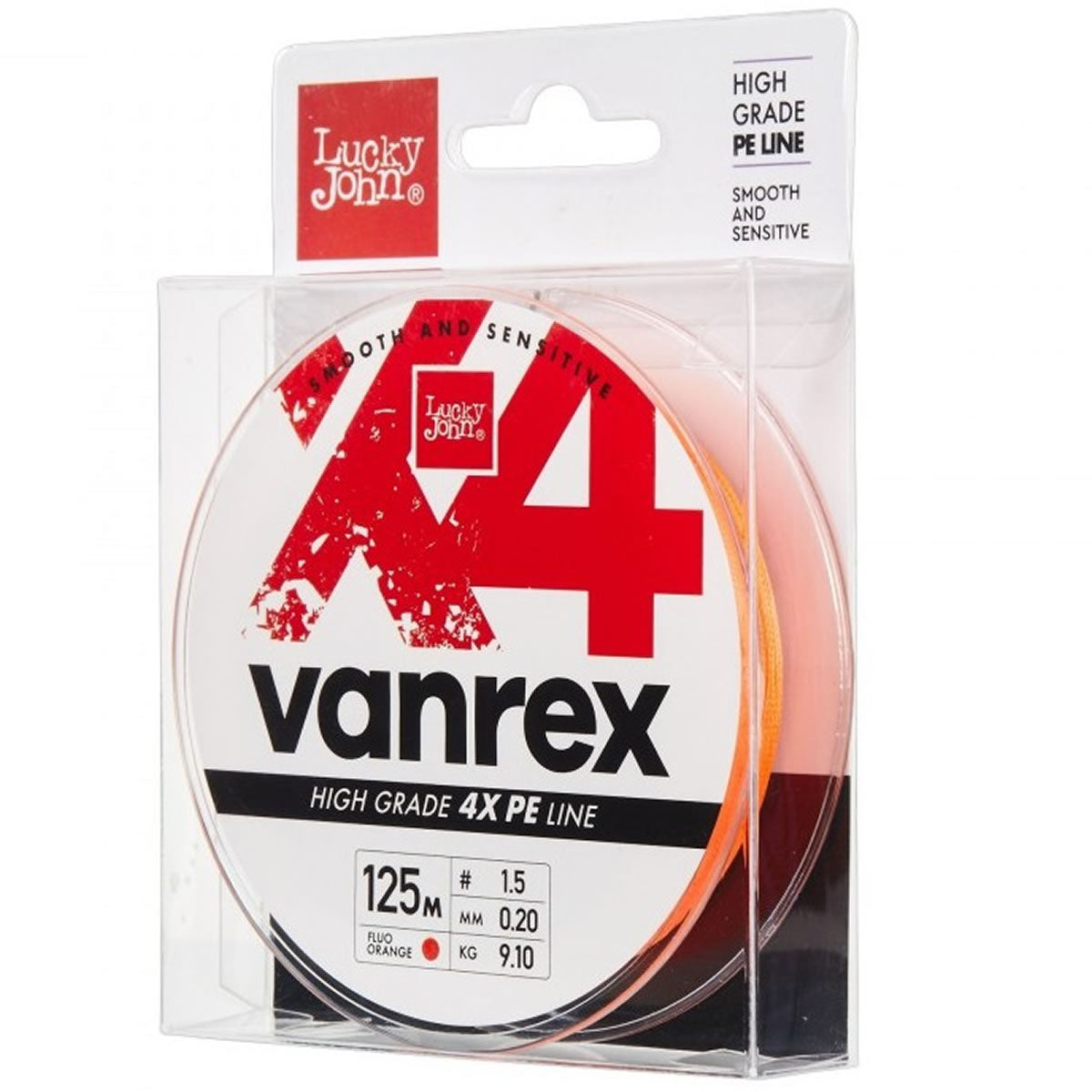 Fir Textil Lucky John Vanrex Micro Game X4 Braid Fluo Orange 125m