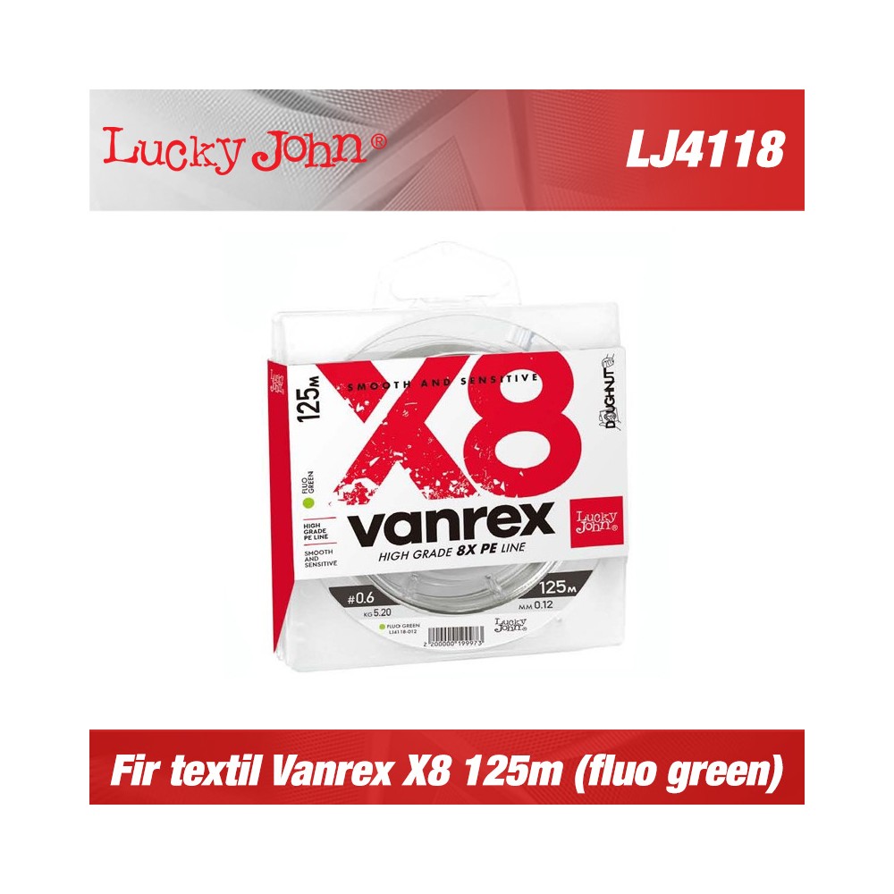 Fir Textil Lucky John Vanrex X8 Fluo Green 125m