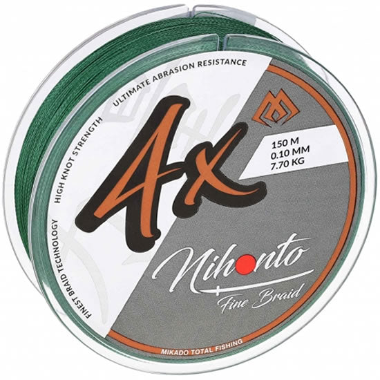 Fir Textil MIKADO Nihonto Fine Braid 4X, Green, 0.23mm, 20.2kg, 15m 