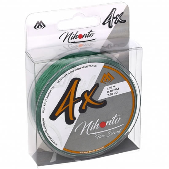 Fir Textil MIKADO Nihonto Fine Braid 4X, Green, 0.23mm, 20.2kg, 15m 