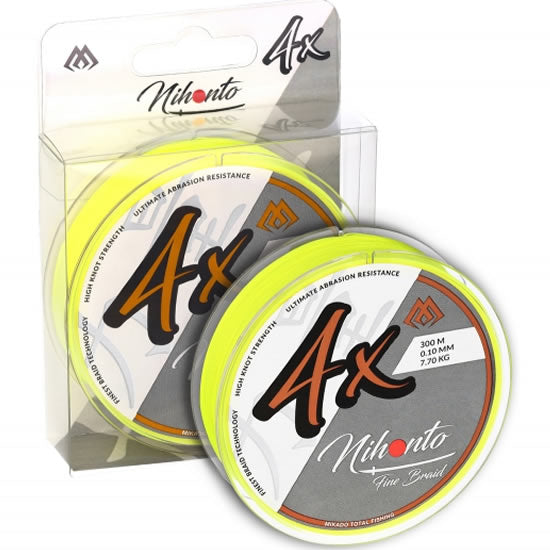 Fir Textil MIKADO Nihonto Fine Braid, Fluo Yellow, 0.50mm, 41.8kg, 300m