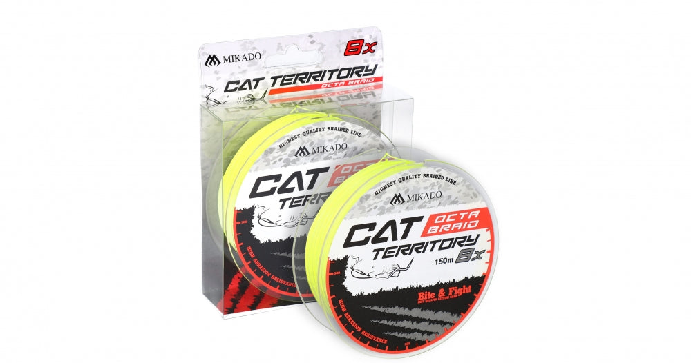 Fir Textil Mikado Cat Territory Octa Braid - 0.60Mm/61.8Kg/150M - Fluo Yellow