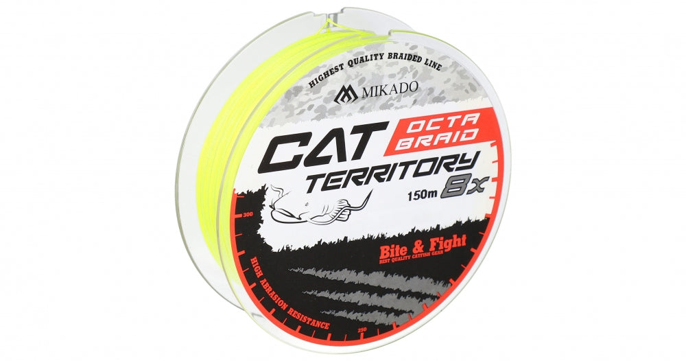 Fir Textil Mikado Cat Territory Octa Braid - 0.60Mm/61.8Kg/150M - Fluo Yellow