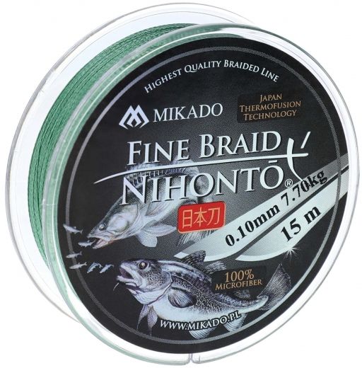 Fir Textil Mikado Nihonto Fine Braid, Green, 0.14mm, 9.7kg, 15m