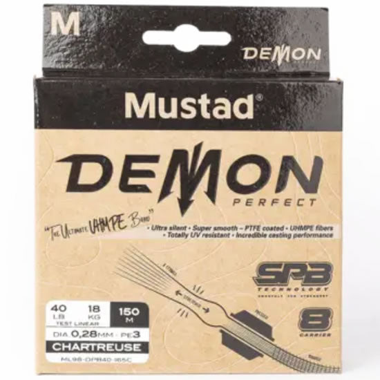 Fir Textil Mustad Demon Perfect Braid 8 Chartreuse 150m