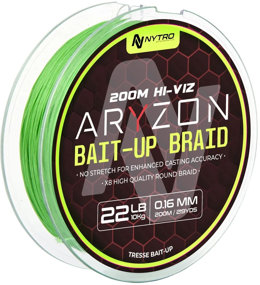 Fir Textil Nytro Hi-Viz Feeder Spod Braid, 0.16mm, 9.1kg, 200m