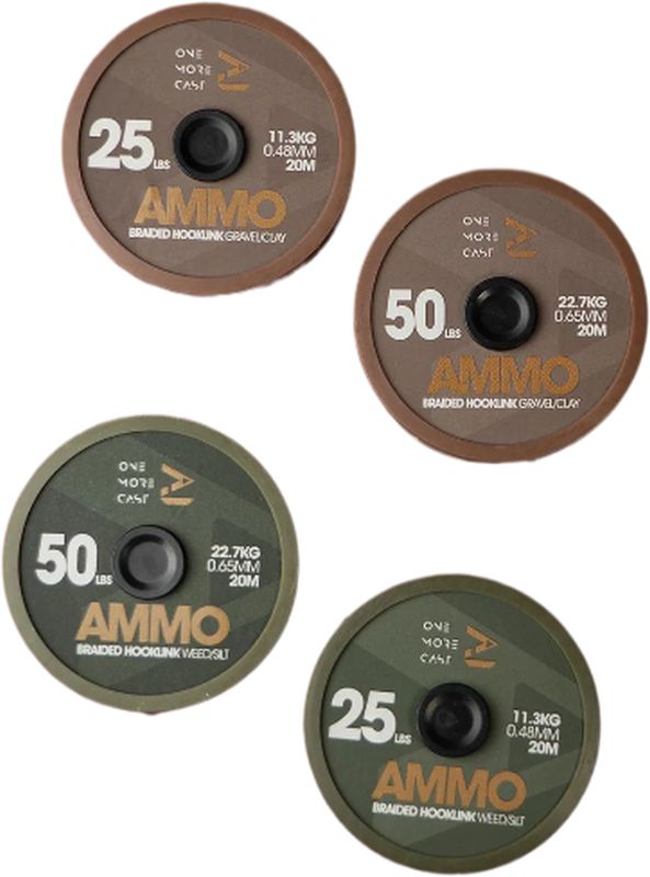 Fir Textil ONE MORE CAST Tackle Ammo Camo Braided Hooklink, Gravel-Silt, 25lbs-11.30kg , 20m