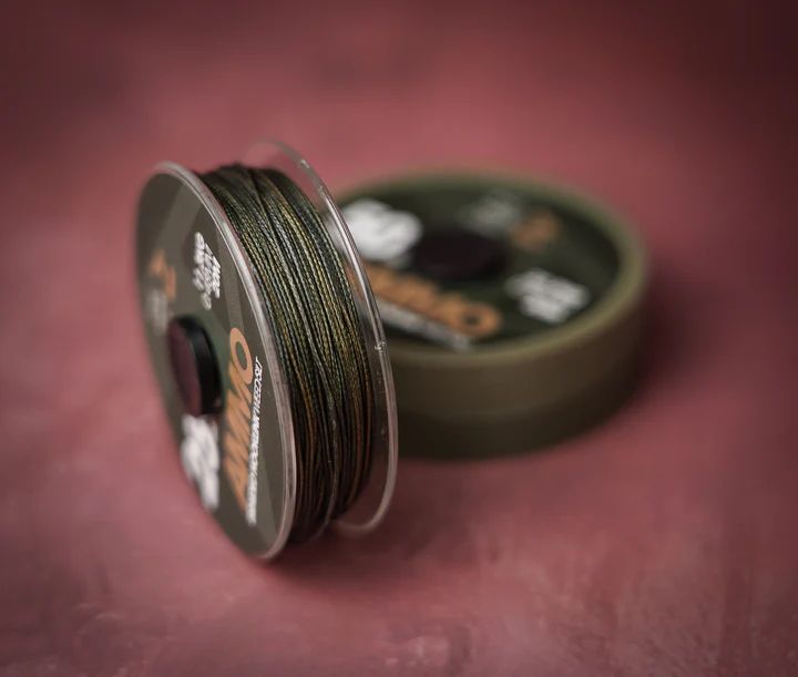 Fir Textil ONE MORE CAST Tackle Ammo Camo Braided Hooklink, Weed-Silt, 50lbs-22.70kg , 20m