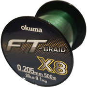 Fir Textil Okuma FT Braid X8 Green 500m 0.20mm 9.10kg