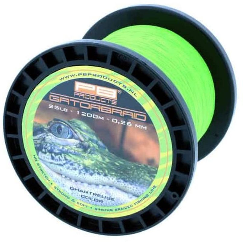Fir Textil PB Products Gator Braid, Yellow, 11.33kg, 25lbs, 0.26mm, 1200m