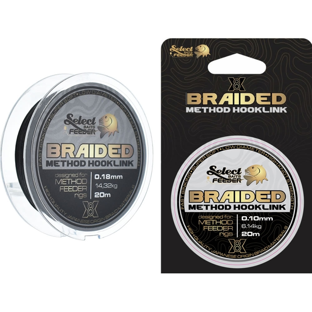Fir Textil SELECT BAITS X8 Method Feeder Braid Silt Black 20m