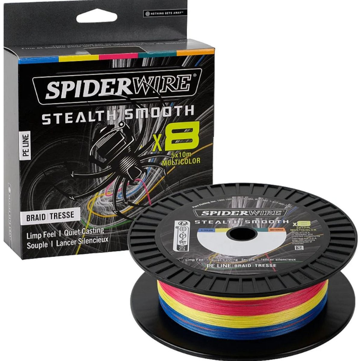 Fir Textil SPIDERWIRE Stealth Smooth 8X8 PE Braid, Multicolor, 600m, 0.33mm, 38.1kg