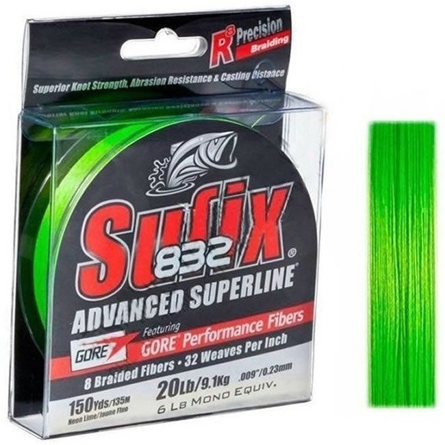 Fir Textil SUFIX 832 Neon Lime, 120m, 0.15mm, 9.20kg/20lbs