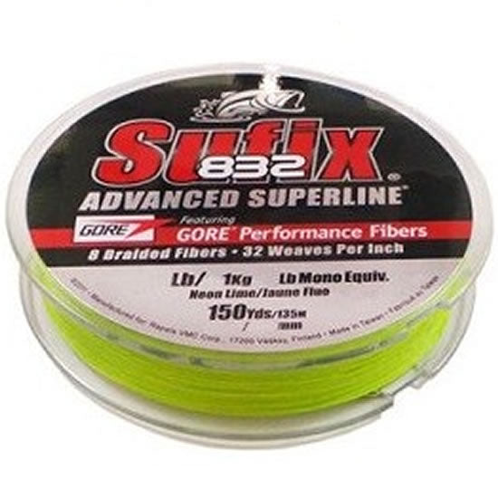 Fir Textil SUFIX 832 Neon Lime, 120m, 0.18mm, 13.50kg/30lbs