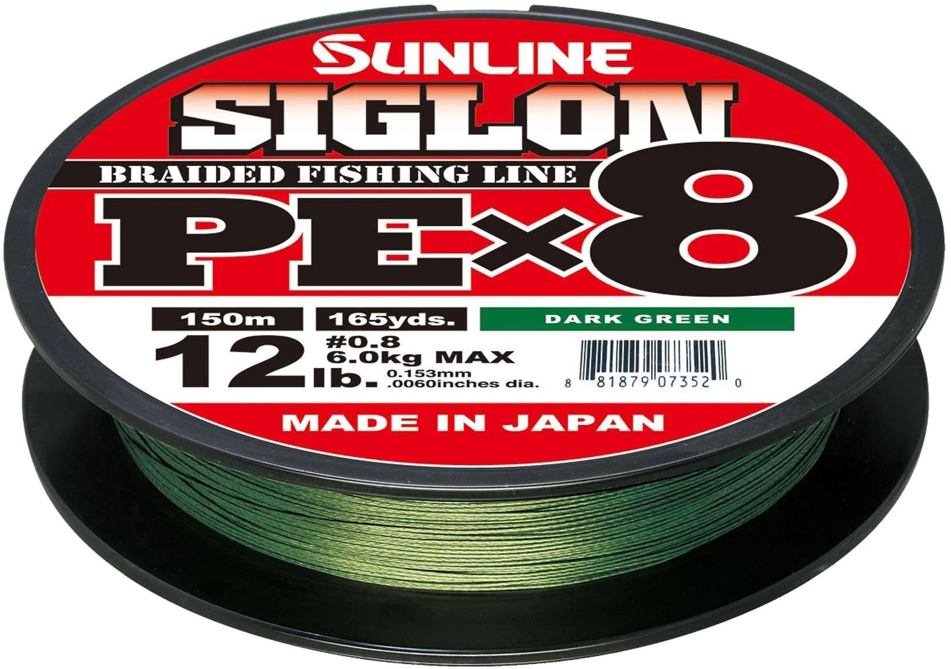 Fir Textil SUNLINE Siglon PE X8, Dark Green, 0.296mm, 22kg, 150m