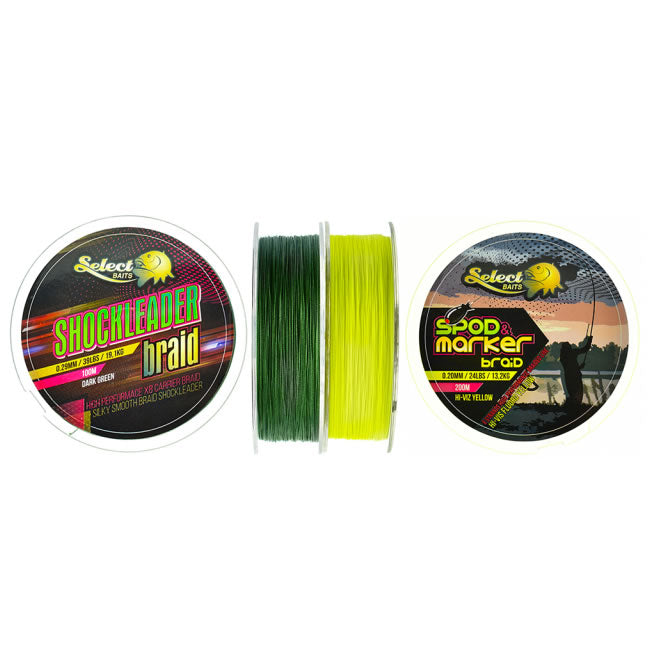 Fir Textil Select Baits Shockleader X8 Braid Dark Green 100m