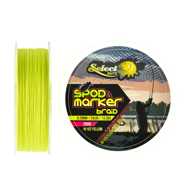 Fir Textil Select Baits Spod and Marker X8 Braid Hi-Viz Yellow 200m