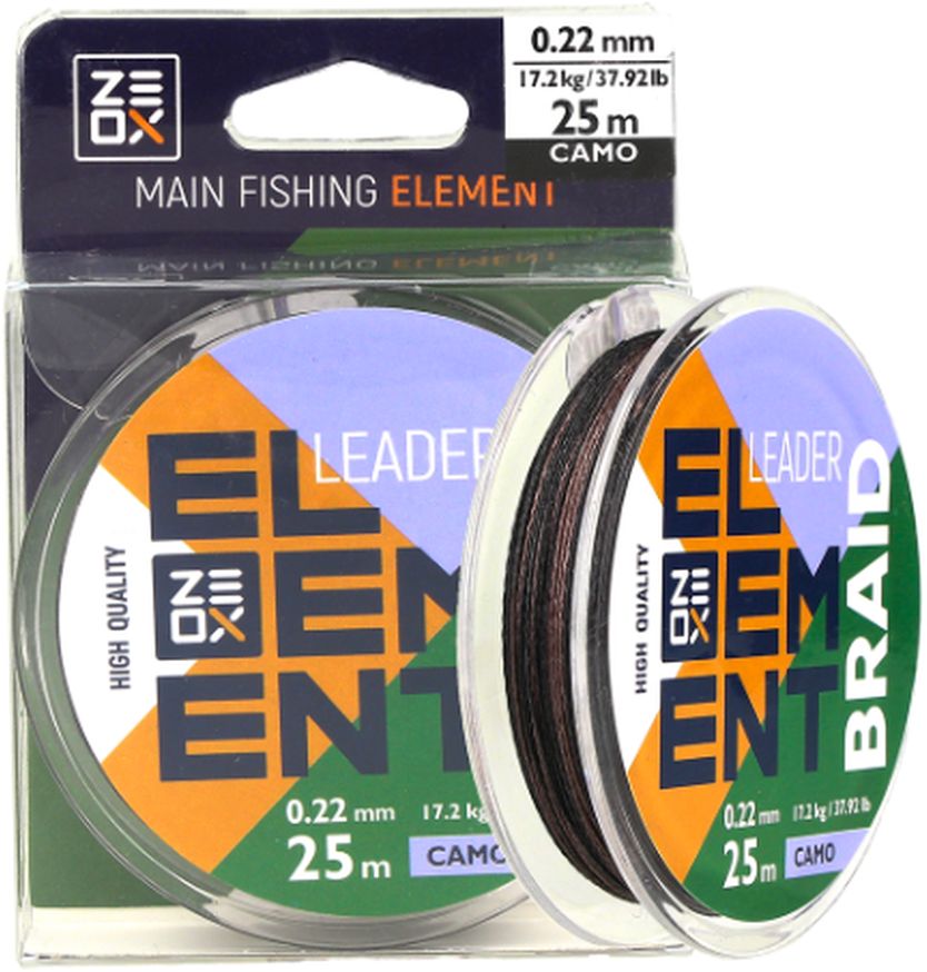 Fir Textil ZEOX Element Leader Camo, 13.3kg, 0.18mm, 25m